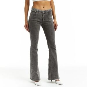 Tractr Mid Rise Slim Flare Jeans‎ In Gray Sz 00/24 NWT